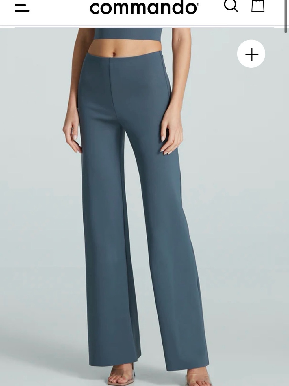 Commando Neoprene Wide Leg Pant in Storm NWT